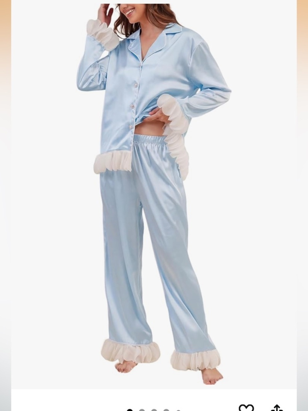 Womens Satin Pajama Sets 2 Piece Pjs Set Long Sleeve Lounge Sets 061